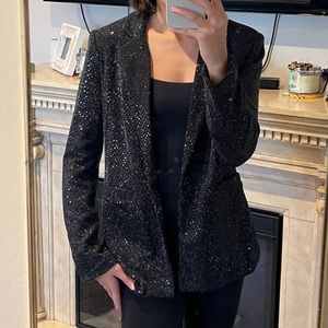 Brand: forever21, Size: small, Color: Sparkly Black, Model Height: 5’5”